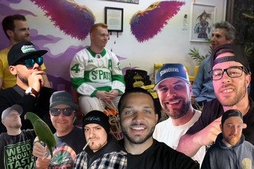 Collage of cannabis influencers and growers from YouTube and social media, sharing cultivation tips, strain reviews, and growing techniques.