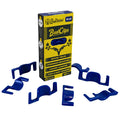 Blue BudClips with packaging on a white background