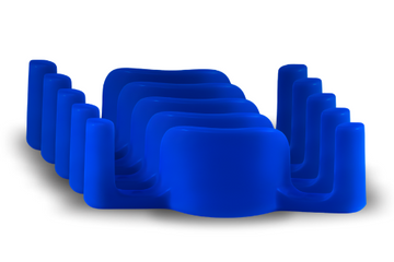 5 Blue BudClips on a white background