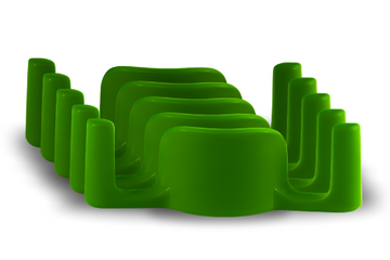 5 green BudClips on a white background