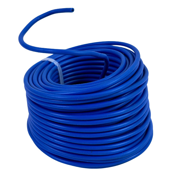 Coiled Blue BudHuggers on a white background