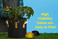 BudTrainer grow bag with yellow training wires, showing high-visibility colors for easy plant training identification.