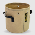 Beige fabric pot, BudPots 2Ga, with black handles and a visible brand label on a white background
