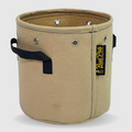Beige fabric pot, BudPots 3Ga, with black handles and a visible brand label on a white background