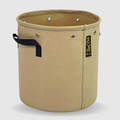 Beige fabric pot, BudPots 7Ga, with black handles and a visible brand label on a white background