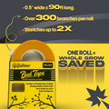 BudTape packaging with product details on a yellow and black background