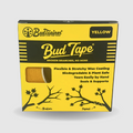 Yellow and black packaging of BudTape with product details on a white background