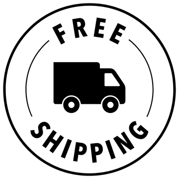 Free shipping logo with a black truck icon and text on a white background