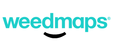 Weedmaps logo in teal color on a white background
